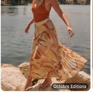 Sezane Dune Skirt in Leaves